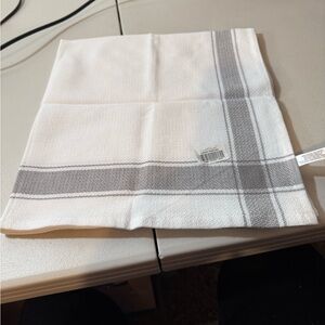 Elegant White and Gray Kitchen Towel